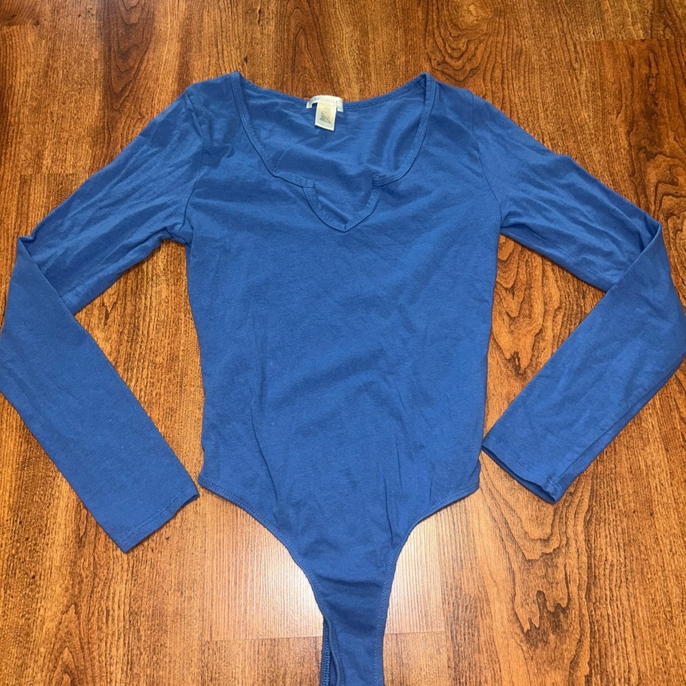 Blue Long Sleeve Bodysuit